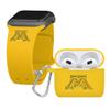 AFFINITY BANDS Minnesota Golden Gophers Engraved Silicone Combo Package Compatible with Apple Watch and AirPods Gen 3 (38/40/41mm (42mm Series 11) Yellow) view 1