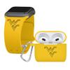 AFFINITY BANDS West Virginia Mountaineers Engraved Silicone Combo Package Compatible with Apple Watch and AirPods Gen 3 (42/44/45/49mm (46mm Series 11) Yellow) view 1
