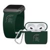 Affinity Bands Michigan State Spartans Engraved Silicone Combo Package Compatible with Apple Watch and AirPods Gen 3 (38/40/41mm (42mm Series 11) Green) view 1