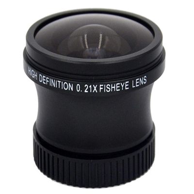 0.21x High Grade Fish-Eye Lens (180 Diagonal Angle of View) Compatible with Panasonic Lumix DMC-LX7 + Lens Adapter