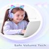 iClever Kids Headphones with Cat Ear Led Light Up, Safe Volume Limite Wired Headphones with FunShare Foldable Over-Ear Headphones for Kids/School/iPad/Tablet/Travel, Meow Donut-Purple view 4
