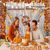 Dudaacvt 7x5FT Fall Thanksgiving Backdrop Autumn Pumpkin Harvest Barn Door Photography Backdrop Maple Leaves Haystack Thanksgiving Party Decorations Backdrop view 3