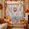 Dudaacvt 7x5FT Fall Thanksgiving Backdrop Autumn Pumpkin Harvest Barn Door Photography Backdrop Maple Leaves Haystack Thanksgiving Party Decorations Backdrop view 4