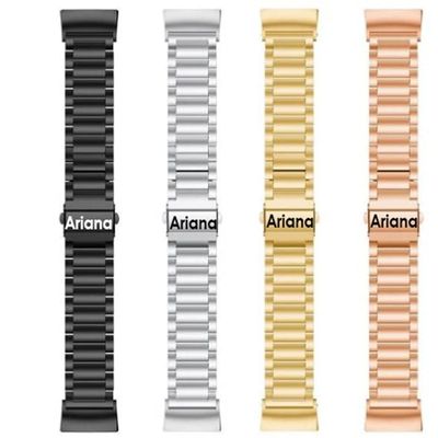 Compatible for Fitbit Charge 5 Bands, Stainless Steel Metal Replacement Strap Wrist Band Compatible for Charge 5 Fitness Tracker (Rose Gold, Personalized)