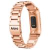 Compatible for Fitbit Charge 5 Bands, Stainless Steel Metal Replacement Strap Wrist Band Compatible for Charge 5 Fitness Tracker (Rose Gold, Personalized) view 4