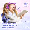 iClever Cat Ear Kids Bluetooth Headphones, LED Lights Up, 74/85dBA Safe Volume Limited, 50H Playtime,Bluetooth 5.2, USB C, Kids Headphones Wireless for Travel iPad Tablet, Meow Macaron Hot Pink view 3