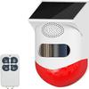 Solar Strobe Alarm Light with Motion Sensor Siren Outdoor Alarm Siren with Remote Controller 120db Sound Security Siren Light IP67 Waterproof and 4 Mode for Home,Farm,Barn,Villa,Yard(1Pack) view 1