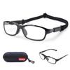 Sports Goggles Glasses Football Soccer Safety Glasses,Anti Shock Collision Explosionproof Goggles with Adjustable Strap Interchangeable Temples for Men Youth Outdoor Sports (Black frame black pad) view 1