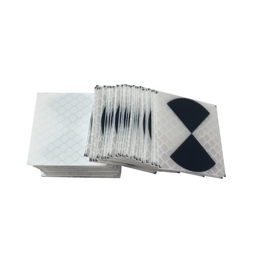 100PCS Reflector Sheet with Black Sectors 40x40mm Reflective Tape Target Survey