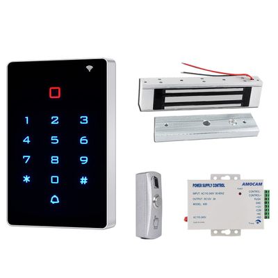 AMOCAM Door Access Control System, Password Keypad + Electric Lock + Power Supply Control + Door Exit Button Suitable for Apartment, Office, Access Control