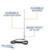 RecPro RV AM/FM Radio Rubber Mast Antenna with 72" Cable | Top or Side Mount | Flexible Rubber Antenna with Swivel Base (White) view 3