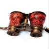 TSWO Nautical Victorian Marine Antique Brass Binocular with Leather Neckstrap, Collectibles Brass Vintage Binocular Monocular Antique Style Telescope Spyglass Gift (Red Leather) view 3