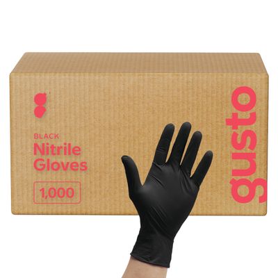 Comfy Package [Case of 1,000 Black Nitrile Gloves Disposable Latex Free, 6 Mil Extra Strength, Powder Free, Chemical Resistant, Textured Fingertips - X-Large