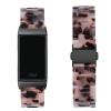 Omter Compatible with Resin Fitbit Charge 4 3/3SE Band for Women Men Replacement Adjustable Wirstband Strap Bracelet(Black Ivory tortoise) view 2
