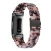 Omter Compatible with Resin Fitbit Charge 4 3/3SE Band for Women Men Replacement Adjustable Wirstband Strap Bracelet(Black Ivory tortoise) view 3