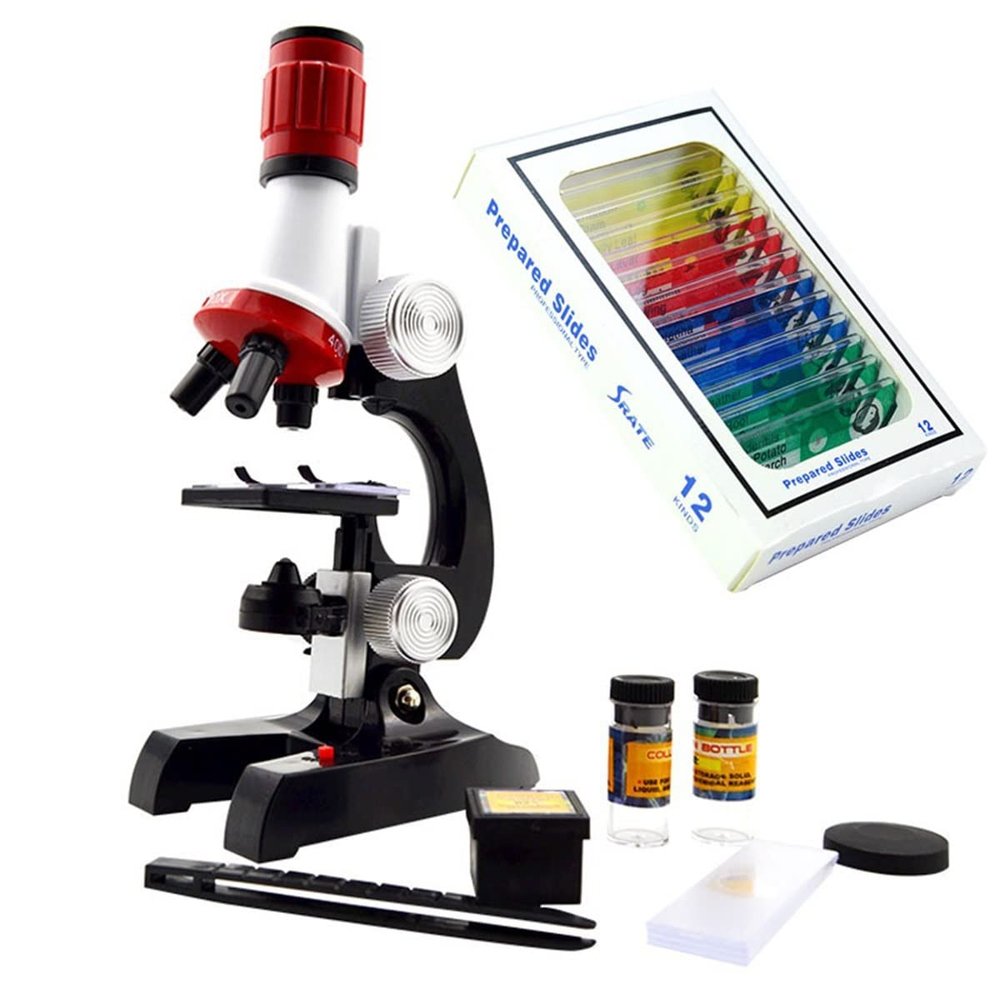 Microscope Accessories Kit 100X 400X 1200X Zoom Illuminated Monocular Plastic Biological Microscope Microscope Slides (Color : Style2)