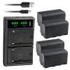 Kastar 4-Pack NP-F750 / NP-F770 Battery and LTD2 USB Charger Compatible with Portkeys PT5 II, BM5WR 5.5", HS7T II 7", LH5P 5.5" 4K HDMI Touchscreen Monitor, PT5 II 5" 4K HDMI Touchscreen Monitor view 1