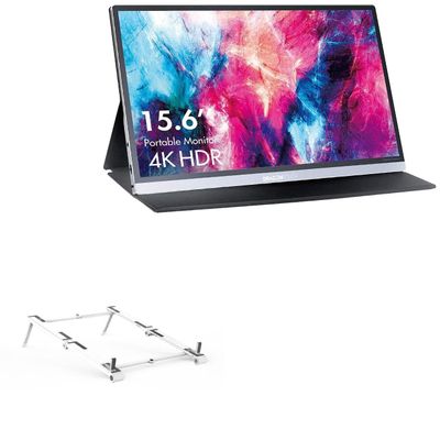 BoxWave Stand and Mount Compatible with Dragon Touch S1 Pro - Pocket Aluminum Stand 3-in-1, Portable Multi Angle Viewing Riser - Metallic Silver