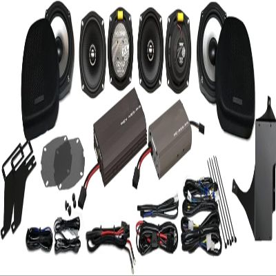 Hogtunes Ultra 6 Pack-XL with 425 Watts RMS Dual Amplifiers, XL Series 5.25" Front, 5.25" Rear, & 7" Lower Speakers (6 Pack), Fits 1998-2013 Harley-Davidson Motorcycles