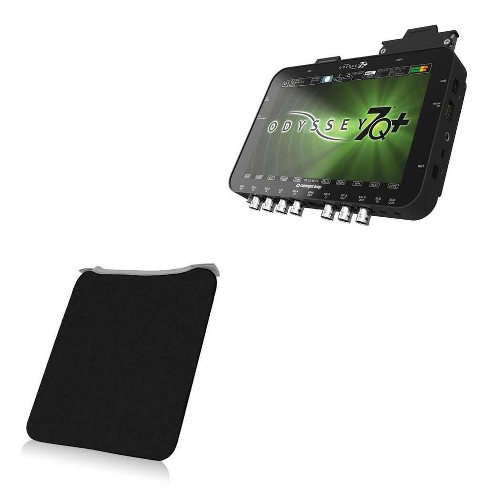 BoxWave Case Compatible with Convergent Design Odyssey 7Q+ - SlipSuit, Soft Slim Neoprene Pouch Protective Case Cover - Jet Black