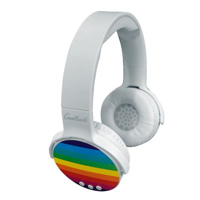 COOLBUDS Wireless Headphones | Cordless Rainbow Bluetooth Headphones for Music, Podcasts | Gaming Headset w/Built-in Mic | Rech Bluetooth Headset for Home, Car, Travel, Beach Audio (Headphones)