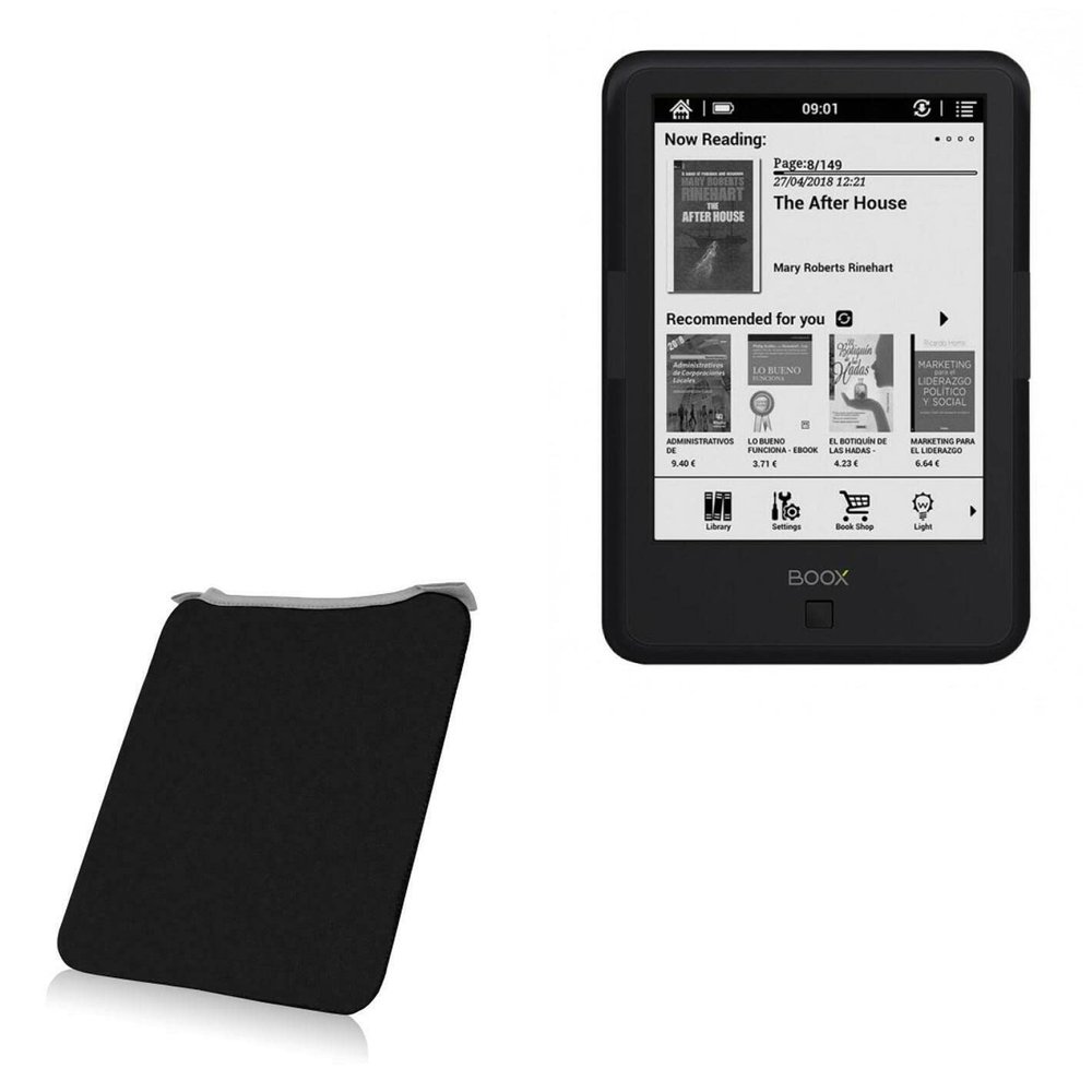 BoxWave Case Compatible with Onyx Boox C67ML - SlipSuit, Soft Slim Neoprene Pouch Protective Case Cover - Jet Black