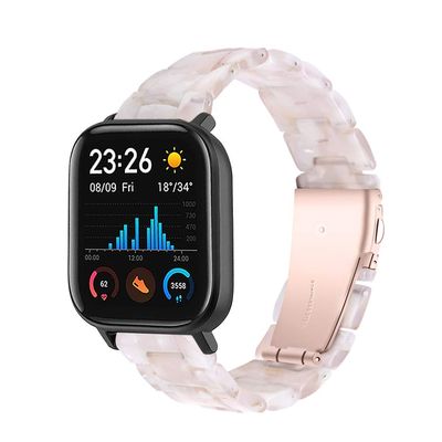 FitTurn Resin Bracelet Compatible with Hero Band III,FITVII,Donerton, Misfit Vapor,CanMixs P22, AGPTEK LW31 Band for Women Replacement Bracelet Strap Metal Stainless Steel Buckle (Pink flower)