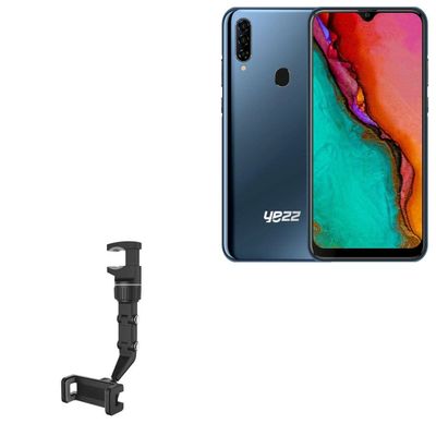 BoxWave Car Mount Compatible with Yezz Art 1 Pro - Rearview Mirror Car Mount, Rear View Mirror Adjustable GPS Car Mount - Jet Black