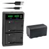 Kastar 1-Pack NP-F750 / NP-F770 Battery and LTD2 USB Charger Compatible with Lilliput 569/O 5", 663 7", 663/S2 7" LCD On-Camera Monitor, 664/O 7" On-Camera Monitor, 665/O/P Peaking Focus Video Monitor view 1