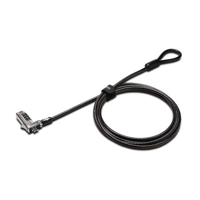 Kensington Slim NanoSaver Combination Laptop Lock - Resettable - 4-Digit - Combination Lock - Carbon Steel - for Notebook