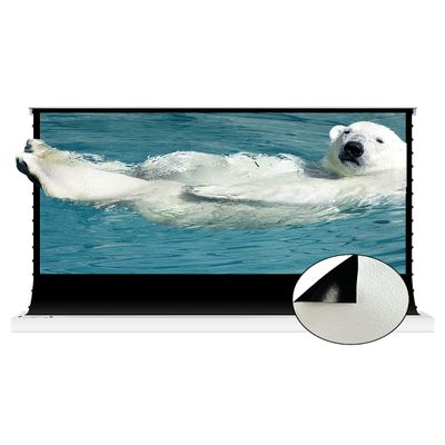 VIVIDSTORM Since 2004-Projector Screen,Pearlescent Cinema White Plus Screen,White Housing Motorized Floor-Rising Projection Screen,VWSDSTZW84H