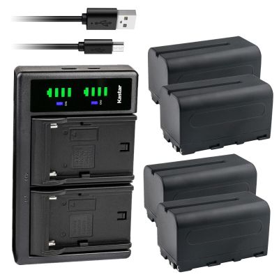 Kastar 4-Pack NP-F750 / NP-F770 Battery and LTD2 USB Charger Compatible with Viltrox DC-55 5.5" Professional 4K HDMI Monitor, DC70 II 7" LCD On-Camera Monitor, DC70 EX 7" 4K LCD On-Camera Monitor