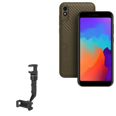 BoxWave Car Mount Compatible with BLU C5L Max - Rearview Mirror Car Mount, Rear View Mirror Adjustable GPS Car Mount - Jet Black