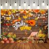 LTLYH 10x8ft Thanksgiving Backdrop Fall Harvest Pumpkin Turkey Background for Autumn Party Family Gathering School Festival Decorations Photo Booth Banner186 view 2