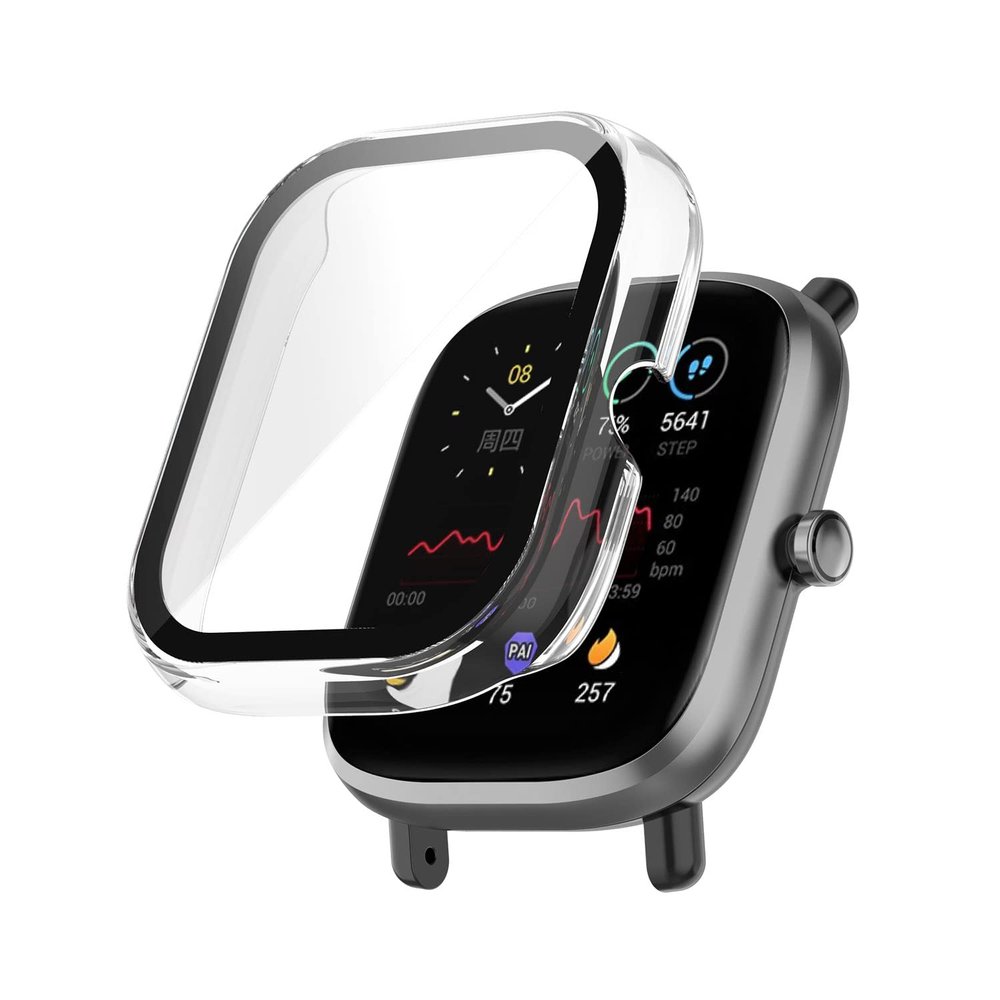 [2-Pack] Senter Case Built in Tempered Glass Screen Protector Compatible with Amazfit GTS2 mini, Hard PC Case Ultra-Thin Bumper Overall Protective Cover