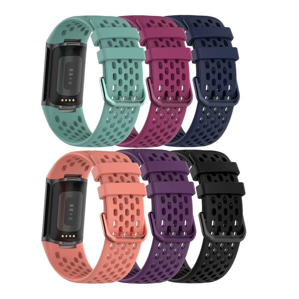 Senter Replacement Bands Compatible with Fitbit Charge 5 Bands Women MenSport Watch Wristband Replacement Silicone Strap for Fitbit Charge 6 Advanced Fitness Tracker