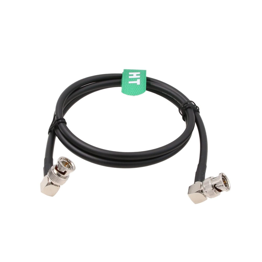 HangTon 12G 3G HD SDI Coaxial Video Cable 4K 60P Right Angle Male BNC to BNC 30cm Canare LV-61S for Blackmagic Komodo Alexa Atomos Broadcast Camera Monitor 30cm