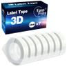 EASYPRINT (7X Clear, 7-Pack) Compatible Embossing Tape Self-Adhesive Replacement for Embossing Tape for Dymo Embossing Label Maker Organizer Xpress, White on Red, 3/8 in x 9.8 ft view 1