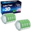 EASYPRINT (8X Green, 8-Pack) Compatible Embossing Tape Self-Adhesive Replacement for Embossing Tape for Dymo Embossing Label Maker Organizer Xpress, White on Red, 3/8 in x 9.8 ft view 1