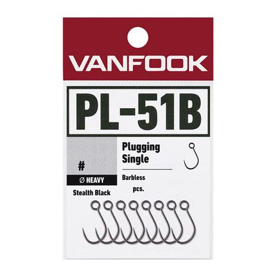 Vanfook 39894 Plugging Single Heavy [Barbless] PL-51B Stealth Black #10