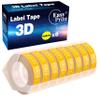 EASYPRINT (8X Yellow, 8-Pack) Compatible Embossing Tape Self-Adhesive Replacement for Embossing Tape for Dymo Embossing Label Maker Organizer Xpress, White on Red, 3/8 in x 9.8 ft view 1