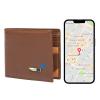 Electronic Finder Anti-Lost Bluetooth Wallet Tracker, Mens Wallet with GPS Position Locator & Finder (Carbon Black) (Brown) view 1