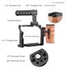 Andoer Top Handle Video Cage Kit with Wooden Side Grip for Sony A7IV/A7III/A7II/A7R III/A7R II/A7S II view 3
