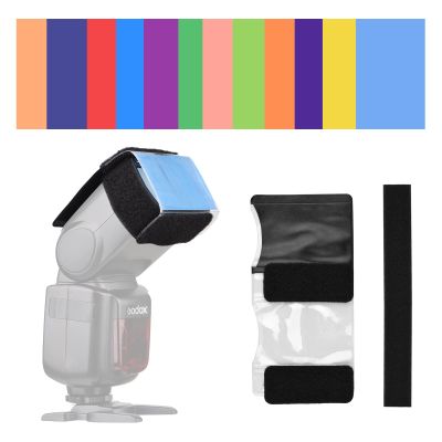 Andoer 12pcs Universal Camera Flash Gels Filters Color Correction Filter Kit for Speedlight Easy Installation