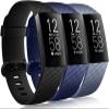 Wepro Band Compatible with Fitbit Charge 4 Bands for Women Men, Compatible with Fitbit Charge 3 Bands,Soft Waterproof Sport Replacement Strap, 3-Packs, Black, Navy Blue, Blue Gray, Large view 1