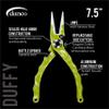 Gambler danco Duffy 7.5-inch Fishing Needle Nose Pliers with Line Cutters, Aircraft Grade Aluminum Fishing Gear, Saltwater Resistant Fishing Tools, Rubberized Pain (Chartreuse Fish Skeleton) view 2