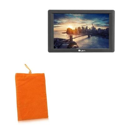 BoxWave Case Compatible with Ikan Delta DH7-V2 - Velvet Pouch, Soft Velour Fabric Bag Sleeve with Drawstring - Bold Orange