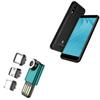 BoxWave Cable Compatible with BLU C5 Max - MagnetoSync mini Adapter, Magnet Charging Cable USB Type-C Micro USB - Teal view 1