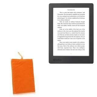 BoxWave Case Compatible with Kobo Aura H2O (2017) - Velvet Pouch, Soft Velour Fabric Bag Sleeve with Drawstring - Bold Orange