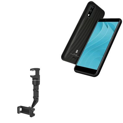 BoxWave Car Mount Compatible with BLU C5 Max - Rearview Mirror Car Mount, Rear View Mirror Adjustable GPS Car Mount - Jet Black